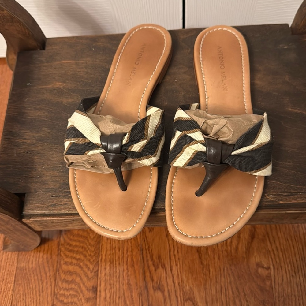 Antonio Melani Women's Black and Brown Sandal